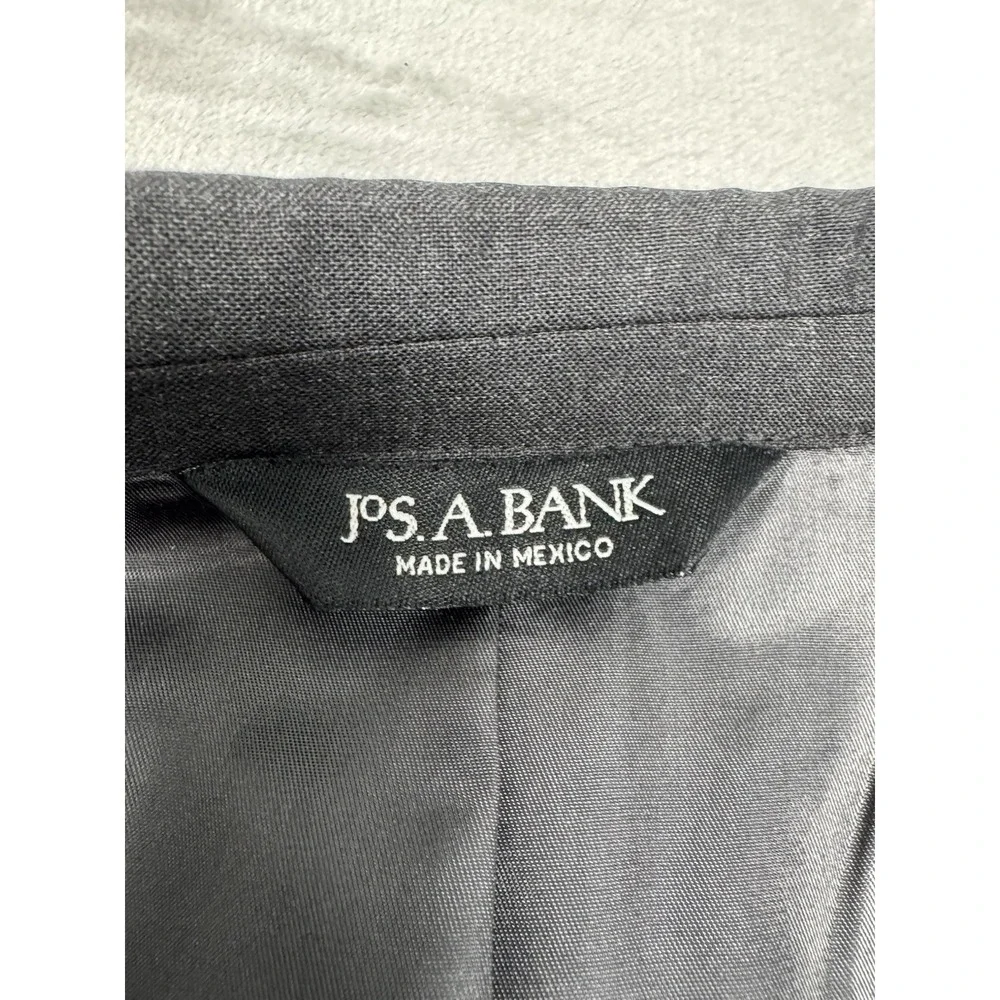 Jos A Bank Gray Sport Coat Mens 40S Charcoal Black Suit Blazer Jacket 100% Wool